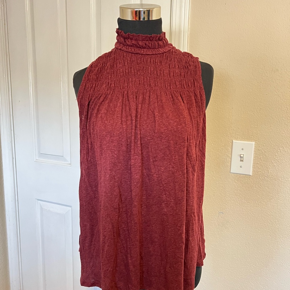 a new day Maroon High Neck Blouse